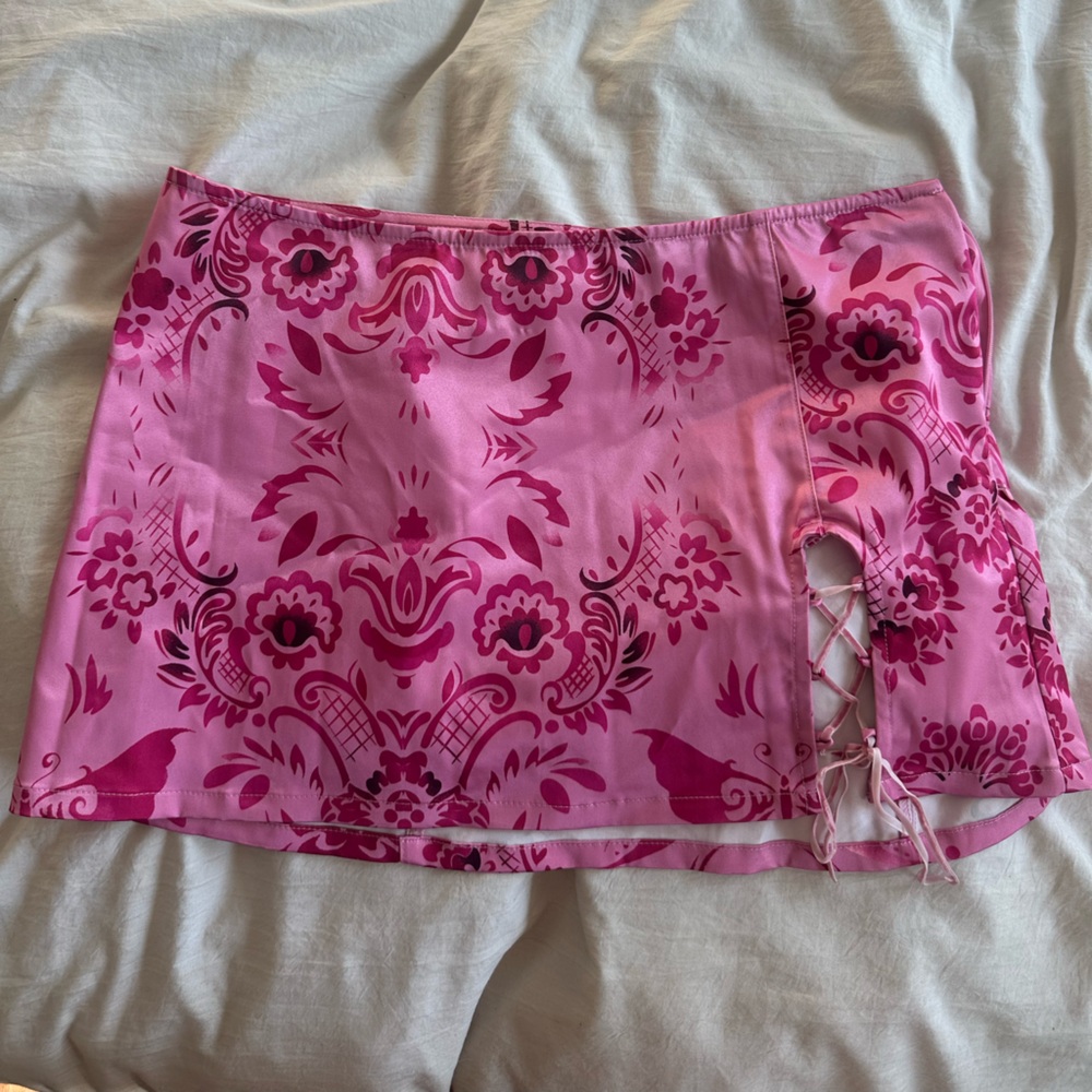 Urban Outfitters Pink Floral Mini Skirt
